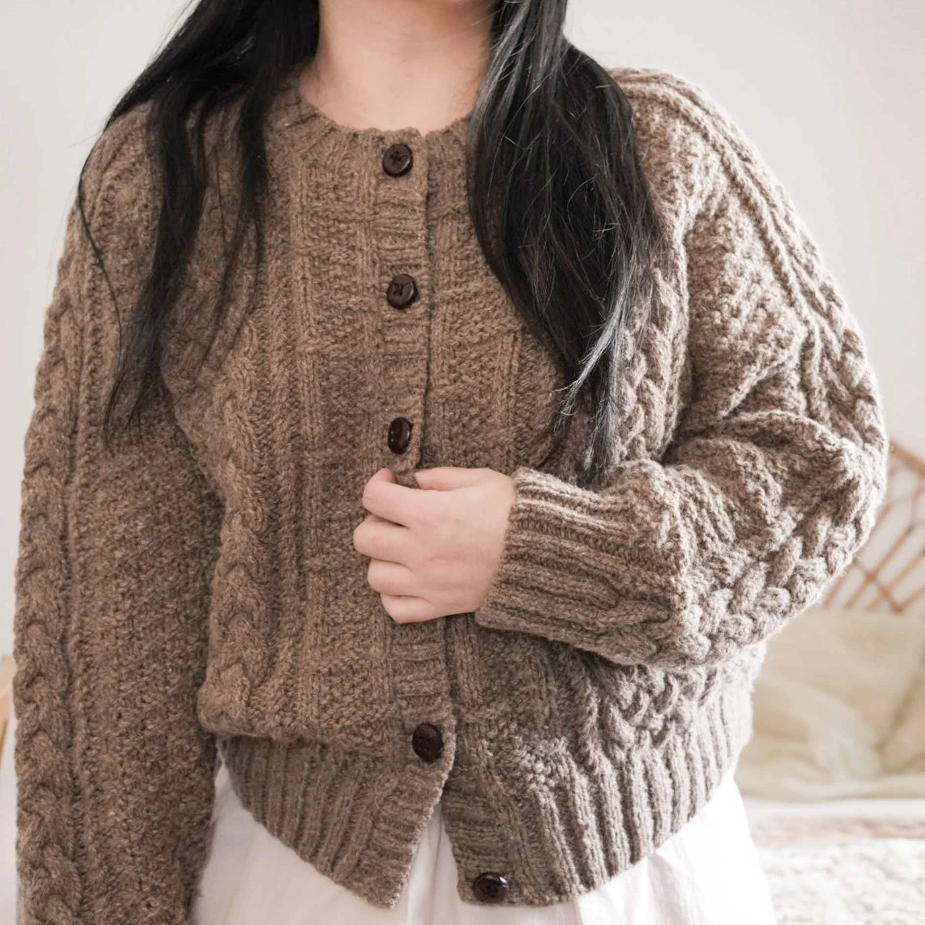 Rustic Weave Cardigan by Soop Knits - Image 3
